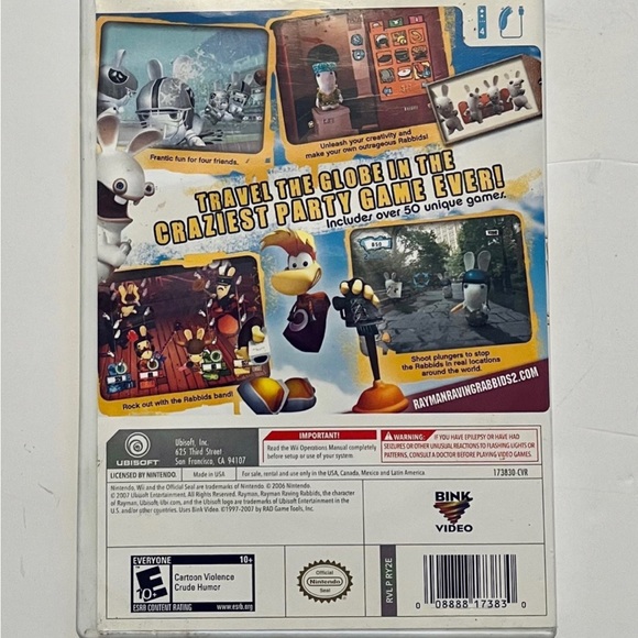 Rayman Raving Rabbids 2 Nintendo Wii Game Complete With Manual - Picture 3 of 4